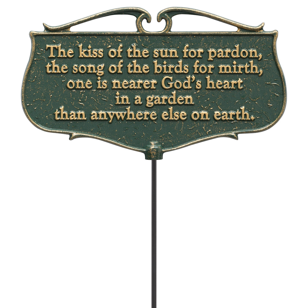 Whitehall "The Kiss of the Sun..." Garden Poem Sign