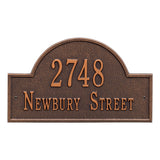 Whitehall Arch Marker Standard Wall 2-Line Personalized Address Plaque - Antique Copper