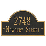 Whitehall Arch Marker Standard Wall 2-Line Personalized Address Plaque - Black/Gold
