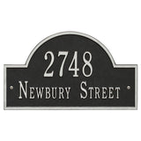 Whitehall Arch Marker Standard Wall 2-Line Personalized Address Plaque - Black/Silver
