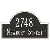 Whitehall Arch Marker Standard Wall 2-Line Personalized Address Plaque - Black/White