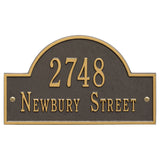 Whitehall Arch Marker Standard Wall 2-Line Personalized Address Plaque - Bronze/Gold