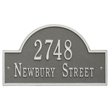 Whitehall Arch Marker Standard Wall 2-Line Personalized Address Plaque - Pewter/Silver