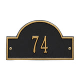 Whitehall Arch Marker Petite Wall 1-Line Personalized Address Plaque - Black/Gold