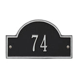 Whitehall Arch Marker Petite Wall 1-Line Personalized Address Plaque - Black/Silver