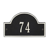 Whitehall Arch Marker Petite Wall 1-Line Personalized Address Plaque - Black/White