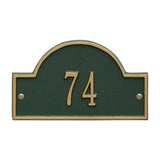 Whitehall Arch Marker Petite Wall 1-Line Personalized Address Plaque - Green/Gold