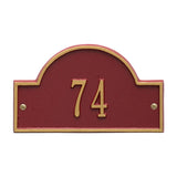 Whitehall Arch Marker Petite Wall 1-Line Personalized Address Plaque - Red/Gold