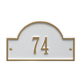 Whitehall Arch Marker Petite Wall 1-Line Personalized Address Plaque - White/Gold