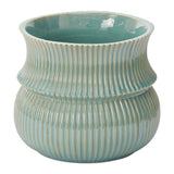 Verdant Ribbed Ceramic Decorative Vessels By Accent Decor