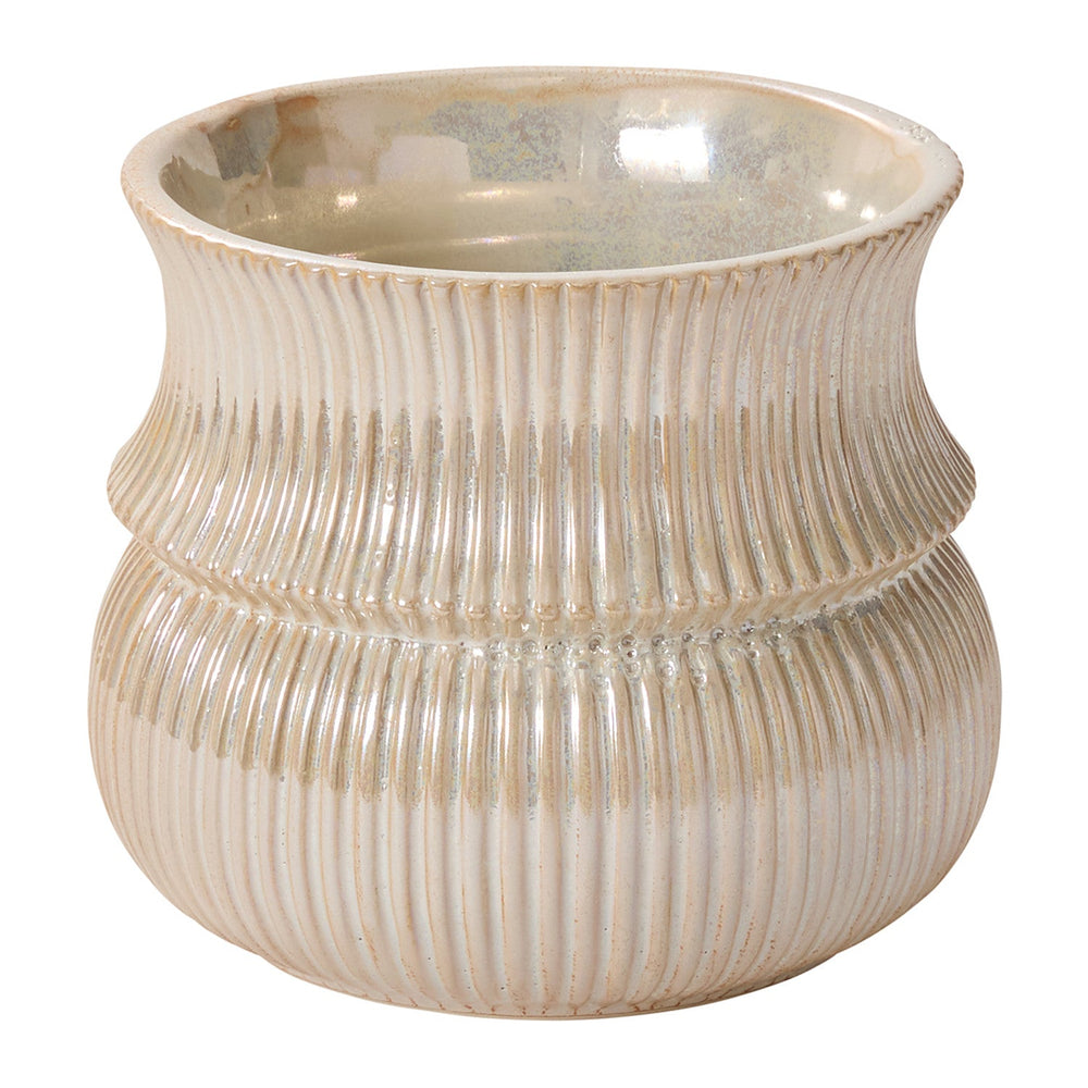 Verdant Ribbed Ceramic Decorative Vessels By Accent Decor