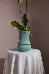 Verdant Ribbed Ceramic Decorative Vessels By Accent Decor