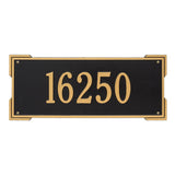 Whitehall Roanoke Estate Wall 1-Line Personalized Address Plaque - Black/Gold