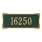 Whitehall Roanoke Estate Wall 1-Line Personalized Address Plaque - Green/Gold