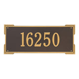 Whitehall Roanoke Estate Wall 1-Line Personalized Address Plaque - Bronze/Gold