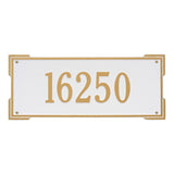 Whitehall Roanoke Estate Wall 1-Line Personalized Address Plaque - White/Gold