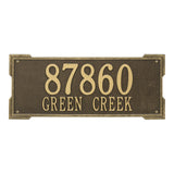 Whitehall Roanoke Estate Wall 2-Line Personalized Address Plaque - Antique Brass