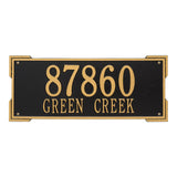Whitehall Roanoke Estate Wall 2-Line Personalized Address Plaque - Black/Gold