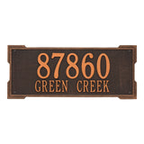 Whitehall Roanoke Estate Wall 2-Line Personalized Address Plaque - Oil-Rubbed Bronze