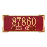 Whitehall Roanoke Estate Wall 2-Line Personalized Address Plaque - Red/Gold