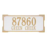 Whitehall Roanoke Estate Wall 2-Line Personalized Address Plaque - White/Gold