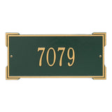 Whitehall Roanoke Standard Wall 1-Line Personalized Address Plaque - Green/Gold