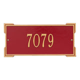 Whitehall Roanoke Standard Wall 1-Line Personalized Address Plaque - Red/Gold
