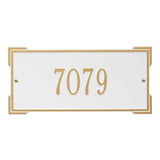 Whitehall Roanoke Standard Wall 1-Line Personalized Address Plaque - White/Gold