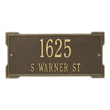 Whitehall Roanoke Standard Wall 2-Line Personalized Address Plaque - Antique Brass