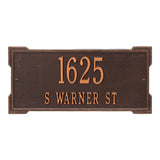 Whitehall Roanoke Standard Wall 2-Line Personalized Address Plaque - Antique Copper