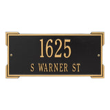 Whitehall Roanoke Standard Wall 2-Line Personalized Address Plaque - Black/Gold
