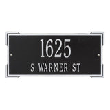 Whitehall Roanoke Standard Wall 2-Line Personalized Address Plaque - Black/Silver