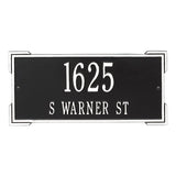 Whitehall Roanoke Standard Wall 2-Line Personalized Address Plaque - Black/White