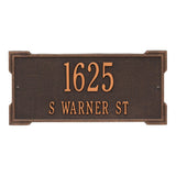 Whitehall Roanoke Standard Wall 2-Line Personalized Address Plaque - Oil-Rubbed Bronze