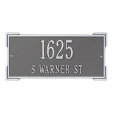 Whitehall Roanoke Standard Wall 2-Line Personalized Address Plaque - Pewter/Silver