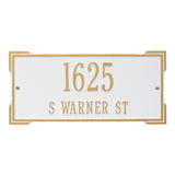 Whitehall Roanoke Standard Wall 2-Line Personalized Address Plaque - White/Gold