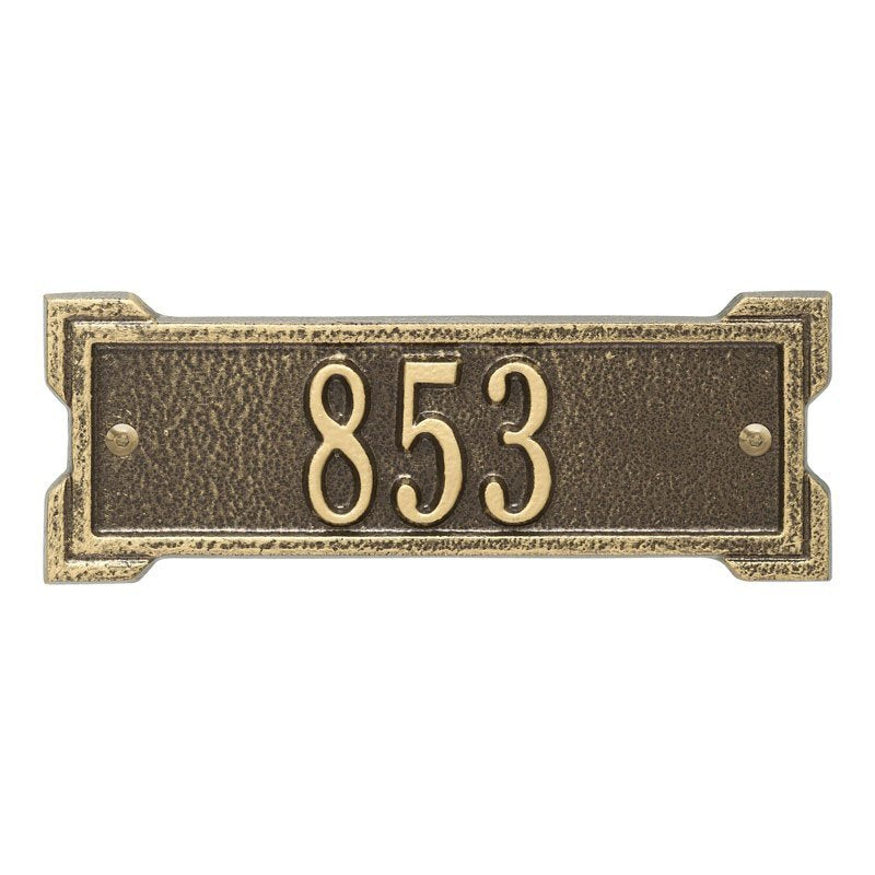 Whitehall Roanoke Petite 1-Line Personalized Address Plaque - Antique Brass