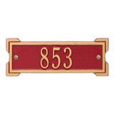 Whitehall Roanoke Petite 1-Line Personalized Address Plaque - Red/Gold