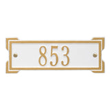 Whitehall Roanoke Petite 1-Line Personalized Address Plaque - White/Gold