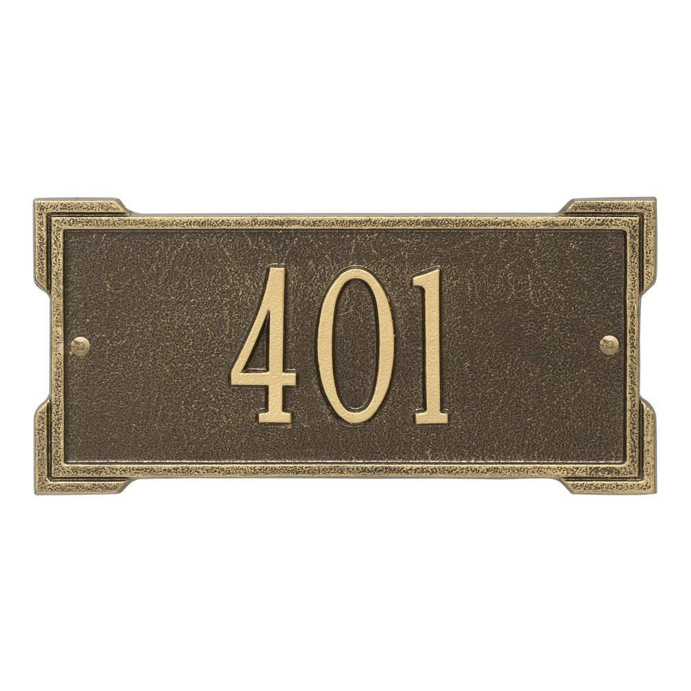 Whitehall Roanoke Mini 1-Line Personalized Address Plaque - Antique Brass