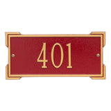 Whitehall Roanoke Mini 1-Line Personalized Address Plaque - Red/Gold