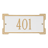 Whitehall Roanoke Mini 1-Line Personalized Address Plaque - White/Gold