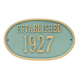 Whitehall Established Date 1-Line Personalized Address Plaque - Bronze Verdigris