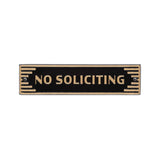 Whitehall Door Statement Art Deco Plaque - No Soliciting