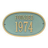 Whitehall Founded Date 1-Line Personalized Address Plaque - Bronze Verdigris