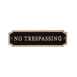 Whitehall Door Statement Cut Corner Plaque - No Trespassing