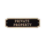 Whitehall Door Statement Cut Corner Plaque - Private Property