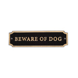 Whitehall Door Statement Cut Corner Plaque - Beware Of Dog