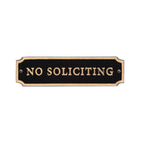 Whitehall Door Statement Cut Corner Plaque - No Soliciting