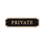 Whitehall Door Statement Cut Corner Plaque - Private